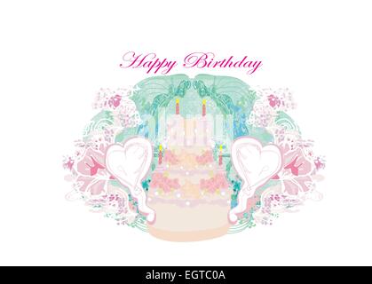 Alles Gute zum Geburtstag - abstrakten floralen Grußkarte Stock Vektor