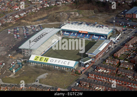 Luftaufnahme von Oldham FC Boundary Park Stadion Stockfoto