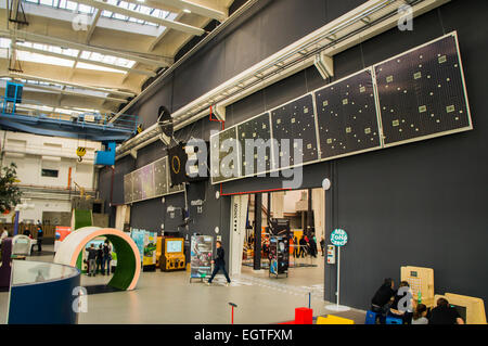 Techmanie Science Center Modell Rosetta-Sonde und Roboter Lander Philae Stockfoto