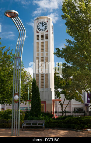 Der Uhrturm, Russel Street North, Hastings, Hawkes Bay, North Island, Neuseeland. Stockfoto