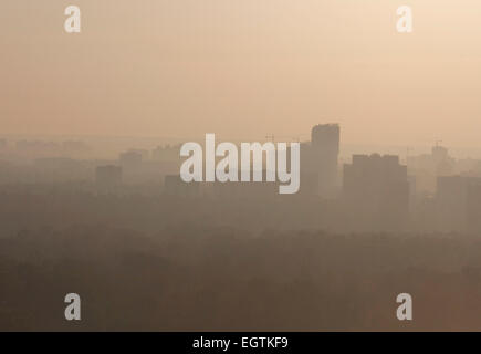 Blick auf Kiew am Morgen Stockfoto