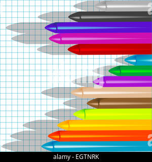 Hintergrund mit crayons3 Stockfoto