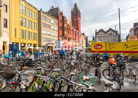 Rathaus, Rathaus, Marktplatz, Basel, Kanton Basel-Stadt, Schweiz, Europa. Stockfoto
