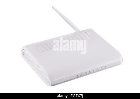 isoliertes Objekt auf weiß - Wireless router Stockfoto