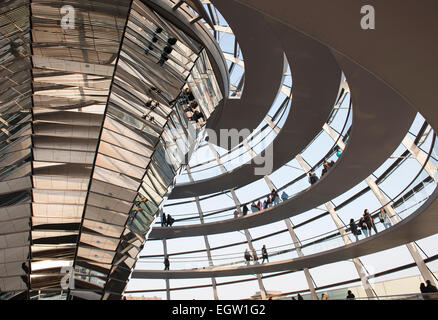 gläserne Kuppel des Reichstagsgebäudes in Berlin Stockfoto