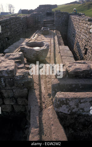 Housesteads Fort Latrinen, Hadrian Wall England UK Stockfoto