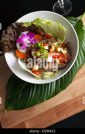 Thai Som Tum Meeresfrüchtesalat Stockfoto