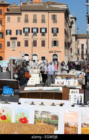 Rom - 24. Februar: Touristen an der Piazza Navona am 24. Februar 2012 in Rom, Italien, Piazza Navona ist ein beliebtes Ziel in Rom Stockfoto