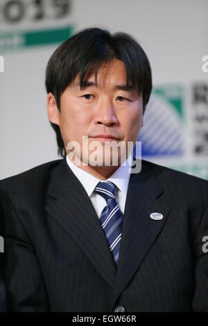 Tokio, Japan. Der Vorstand des Rugby World Cup Ltd (RWCL) kündigte die Stadien, die Rugby-Spiele bei der Rugby-WM 2019 hostet. 2. März 2015. Tsutomu Matsuda Rugby: 2019 Rugby World Cup Organisationskomitee hat ein live-Streaming-Event in Tokyo, Japan. Der Vorstand des Rugby World Cup Ltd (RWCL) kündigte die Stadien, die Rugby-Spiele bei der Rugby-WM 2019 hostet. © Yohei Osada/AFLO SPORT/Alamy Live-Nachrichten Stockfoto