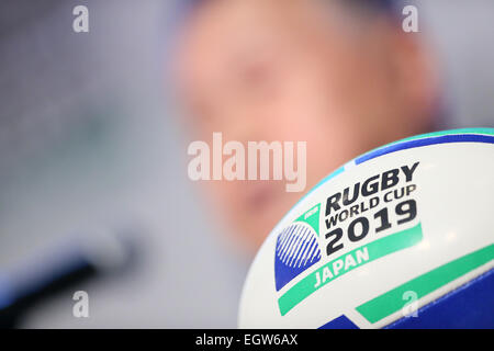 Tokio, Japan. Der Vorstand des Rugby World Cup Ltd (RWCL) kündigte die Stadien, die Rugby-Spiele bei der Rugby-WM 2019 hostet. 2. März 2015. Gesamtansicht Rugby: Rugby World Cup Organisationskomitee 2019 hält ein live-Streaming-Event in Tokyo, Japan. Der Vorstand des Rugby World Cup Ltd (RWCL) kündigte die Stadien, die Rugby-Spiele bei der Rugby-WM 2019 hostet. © Yohei Osada/AFLO SPORT/Alamy Live-Nachrichten Stockfoto
