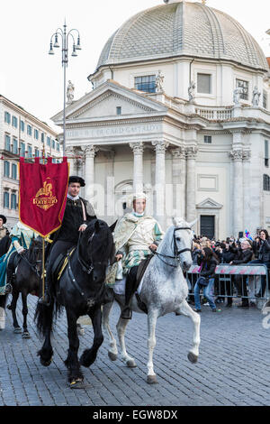 Parade für Carnevale Romano 2015 Stockfoto