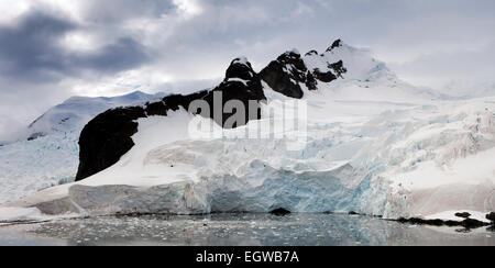 Antarktis, Graham Land, Paradise Bay, Gletscher, Panorama Stockfoto