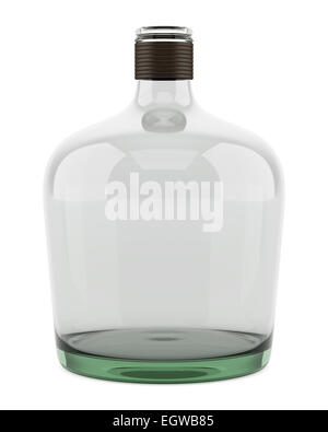 leere Flasche isoliert auf weißem Hintergrund Stockfoto