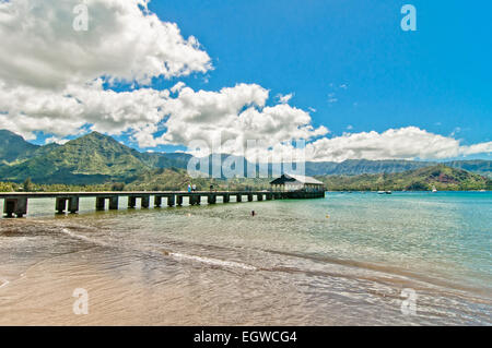 Naturparadies Hanalei Bay, Insel Kauai - Hawaii Stockfoto