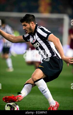 Rom, Italien. 2. März 2015. Alvaro Morata (Juventus) Fußball: Italienische "Serie A" match zwischen AS Roma 1-1 Juventus im Stadio Olimpico in Rom, Italien. © Maurizio Borsari/AFLO/Alamy Live-Nachrichten Stockfoto