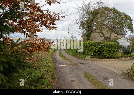 Wrabness, Essex, UK, 2. März 2015. Ferienhaus, entworfen von dem Turner Prize gewinnenden Künstler Grayson Perry verursacht Verkehrsprobleme in Essex, England, am Fluss Dorf Wrabness. Wie nähert sich der Fertigstellung des Hauses haben Bewohner in den schmalen Feldweg, wo das Gebäude, bekannt als Julies Haus befindet, Kunstliebhaber Parkplätze um die Kupfer und Keramik verkleidet-Fliesenstruktur anzeigen überschwemmt werden. Tendring District Council ist jetzt Maßnahmen ergreifen. Bildnachweis: roger Ashford/Alamy Live-Nachrichten Stockfoto