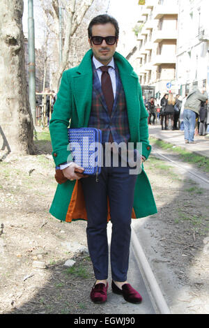Andrea Raffaelli Ankunft bei der Dolce & Gabbana Modenschau in Milan - 1. März 2015 - Foto: Start-und Landebahn Manhattan/Paolo Diletto Stockfoto