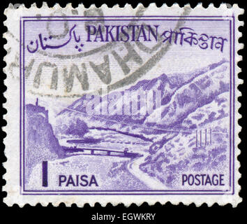 PAKISTAN - ca. 1961: Eine Briefmarke gedruckt in Pakistan zeigt Khyber-Pass, ca. 1961 Stockfoto