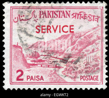 PAKISTAN - ca. 1961: Eine Briefmarke gedruckt in Pakistan zeigt Khyber-Pass, ca. 1961 Stockfoto