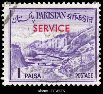 PAKISTAN - ca. 1961: Eine Briefmarke gedruckt in Pakistan zeigt Khyber-Pass, ca. 1961 Stockfoto