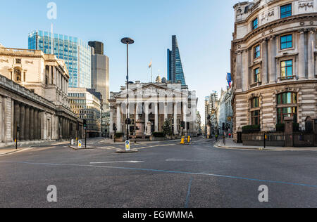 Bank-Junction ist ein Verkehrsknotenpunkt in der City of London, sehen Sie hier ungewöhnlich leer Stockfoto