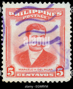 Philippinen - ca. 1952: Eine Briefmarke gedruckt in Philippinen zeigt Marcelo H.Del Pilar, ca. 1952 Stockfoto