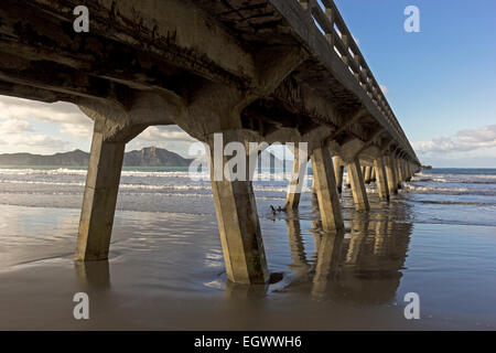 Pier in Tolaga Bay in Neuseeland Stockfoto