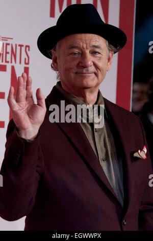 Vereinigtes Königreich, London: US-Schauspieler Bill Murray stellt auf dem roten Teppich, als er für die UK-Premiere des Films "The Monuments Men" im Zentrum von London am 11. Februar 2014 kommt. Der Film wird voraussichtlich am 14. Februar 2014 in Großbritannien veröffentlicht. Stockfoto