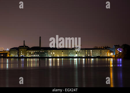 Royal William Yard Plymouth in der Nacht Stockfoto