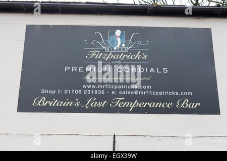 Eine Mäßigung Bar in Rawtenstall, einer ehemaligen Baumwolle Stadt in Lancashire Stockfoto