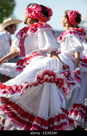 Mexikanische Tänzer, Cinco De Mayo-Feier, alte Mesilla, Las Cruces, New Mexico, Vereinigte Staaten Stockfoto