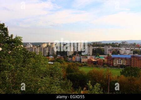 Draufsicht der Stadt Truskawez in der Ukraine Stockfoto