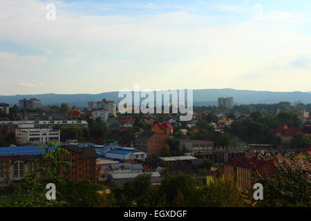 Draufsicht der Stadt Truskawez in der Ukraine Stockfoto