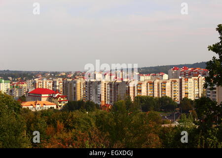 Draufsicht der Stadt Truskawez in der Ukraine Stockfoto