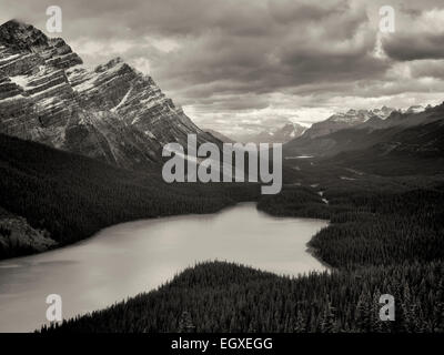 Peyto Lake bei Sonnenaufgang. Banff Nationalpark, Alberta Kanada. Stockfoto