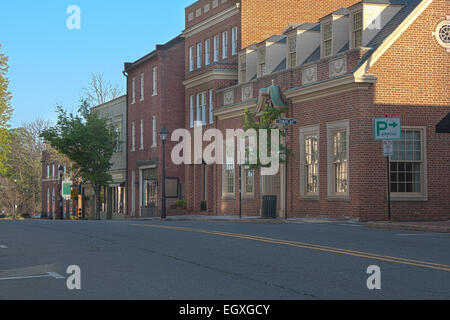 Straße in Warrenton, Virginia. Warrenton befindet sich in Fauquier County Virginia. Stockfoto