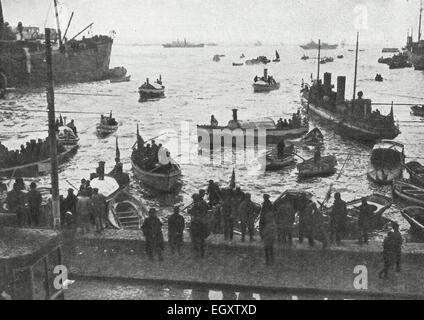 Der Landeplatz für die Ufer Boote der britisch, Französisch, Russisch, Italienisch und Griechisch Kriegsschiffe, Saloniki, Griechenland, WWI, ca. 1916 Stockfoto