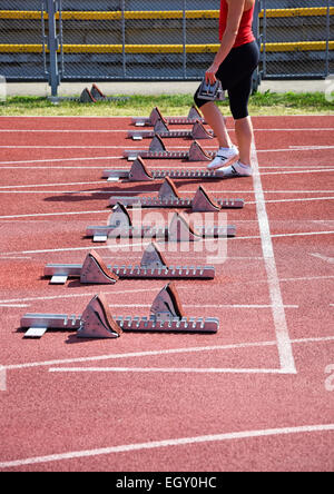 Ab Maschinen auf der Laufstrecke Stockfoto