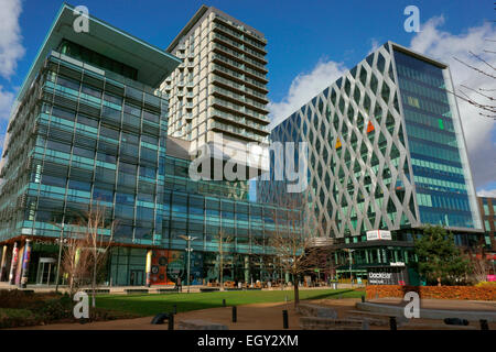 MediaCityUK bei Salford Quays, Greater Manchester, England, UK.  Haus in Teile der britischen Rundfunkanstalt BBC & ITV Stockfoto