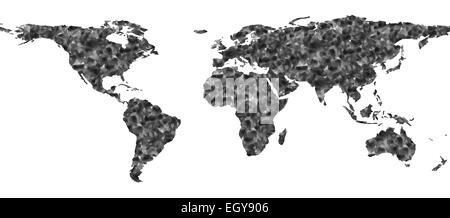 Weltkarte abstrakte geometrische Formen, niedrige polygonalen 3d Grafik Stockfoto