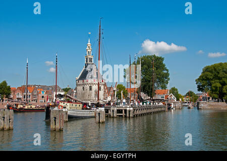 Alten Hafen Hafen Hoorn (Horn) Maintower 1532 Niederlande Stockfoto