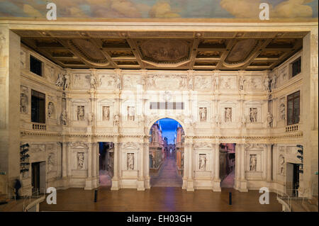 Europa, Italien, Veneto, Vicenza, Teatro Olimpico, Theater entwarf Andrea Palladio, UNESCO-Weltkulturerbe Stockfoto