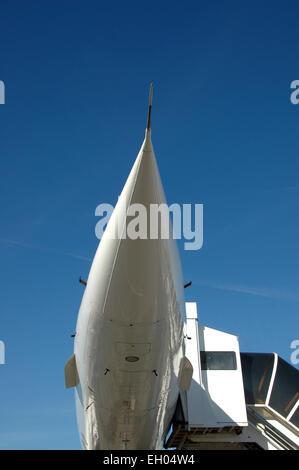 Die Nase des Überschall Personenverkehr Concorde. Stockfoto