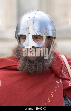 Personen, die teilnehmen in Jorvik Viking Festival, York 2015 Stockfoto