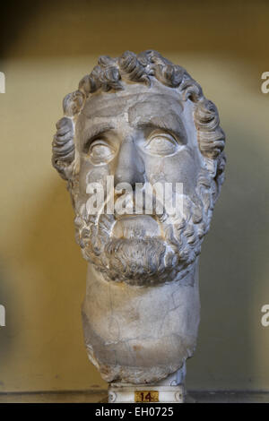 Antoninus Pius (86 AD - 161 n. Chr.). Römischer Kaiser. Nerva antoninischen Dynastie. Büste. Vatikanischen Museen. Stockfoto