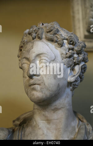 Commodus (161AD-192AD). Römischer Kaiser. Porträt des jungen Commudus. Von Ostia. Vatikanischen Museen. Stockfoto