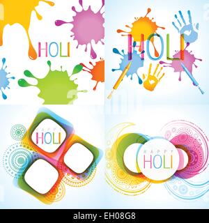 bunte Reihe Vektor von Holi Hintergrund illustration Stock Vektor