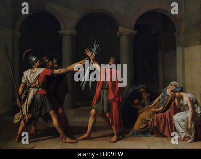 Jacques-Louis David (1748-1825). Französischer Maler. Neoklassische. Schwur der Horatier, 1784. Öl auf Leinwand. Museum des Louvre. Paris. Frankreich. Stockfoto