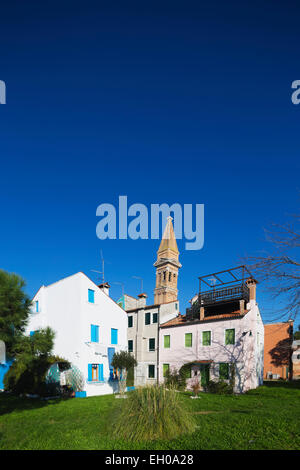 Europa, Italien, Veneto, Venedig, Burano, schiefe Turm von Burano Stockfoto