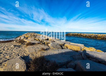 Anlegestelle befindet sich am Südstrand Carlsbad Zustand und Ponto am Strand. Carlsbad, California, Vereinigte Staaten von Amerika. Stockfoto